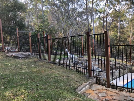 Tubular fence landscaping