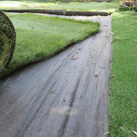 turf installation in commercial place