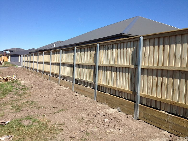 Treated pine lapped paling fence installed in a residential backyard in Hornsby.